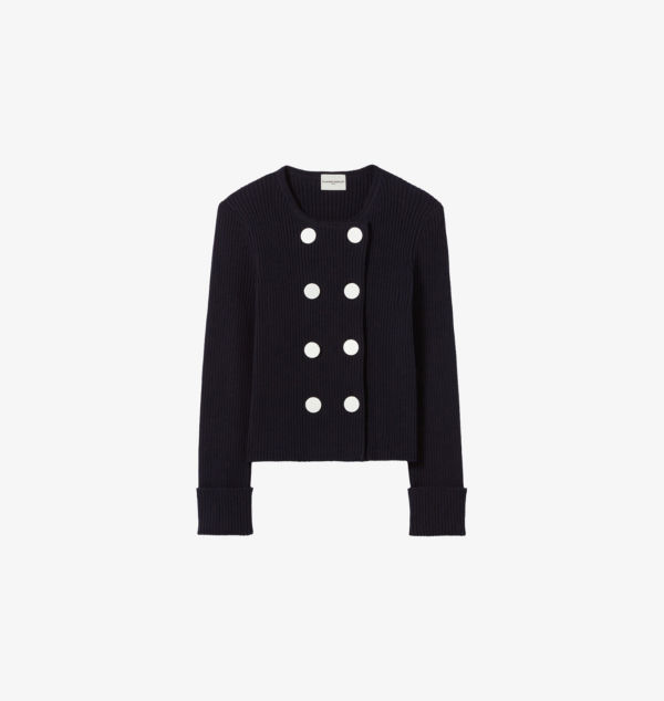 Двубортный кардиган из смесовой шерсти с отделкой пуговицами Claudie Pierlot, синий
Двубортный кардиган из смесовой шерсти с отделкой пуговицами Claudie Pierlot, синий