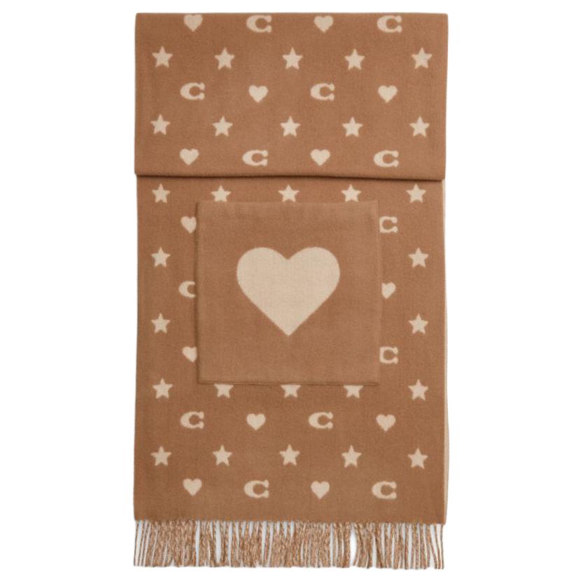 COACH Шерстяной вязаный шарф унисекс коричневый, Brown
COACH Шерстяной вязаный шарф унисекс коричневый, Brown