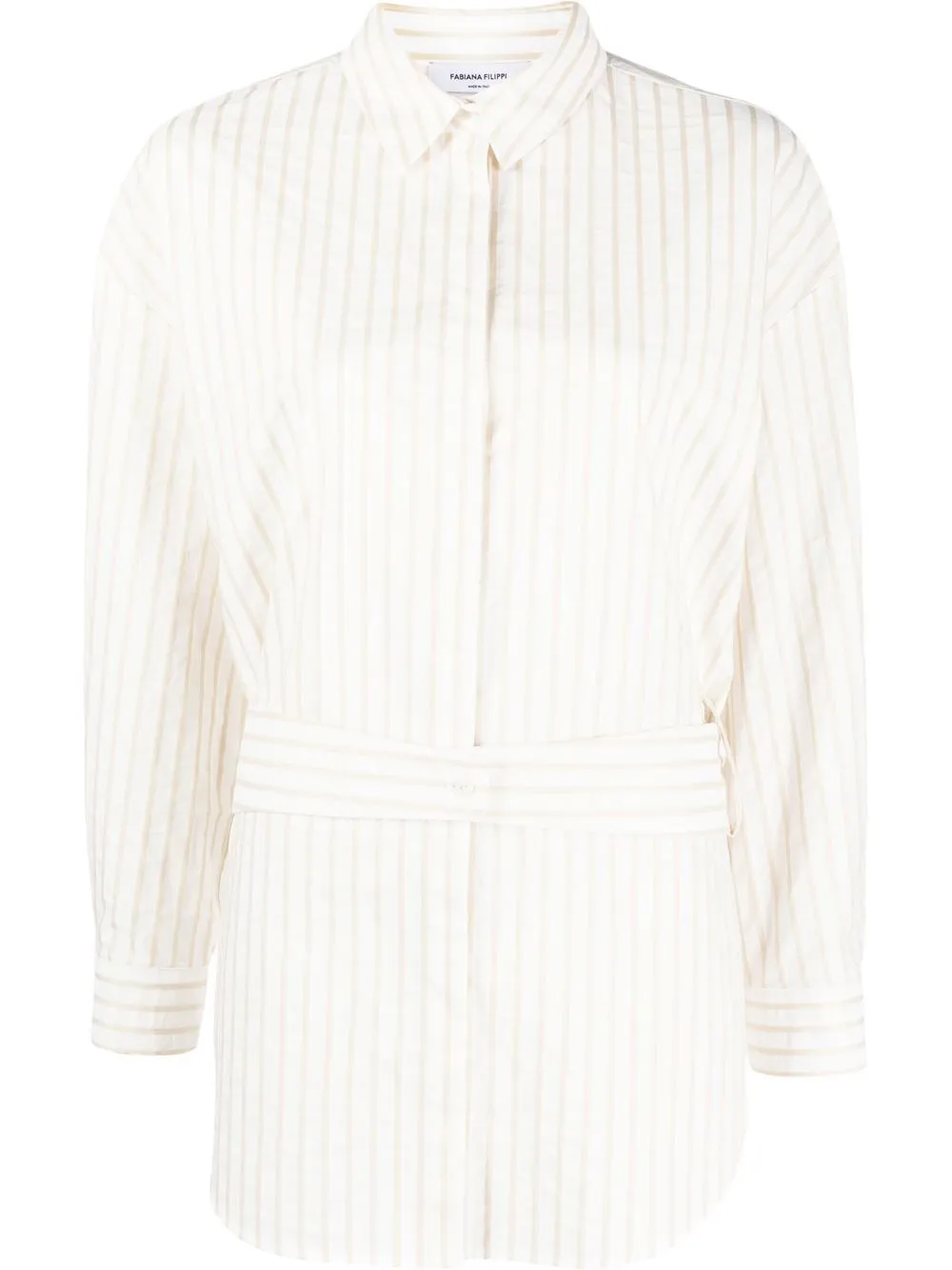 Полосатая рубашка с завязками Fabiana Filippi, белый
Полосатая рубашка с завязками Fabiana Filippi, белый