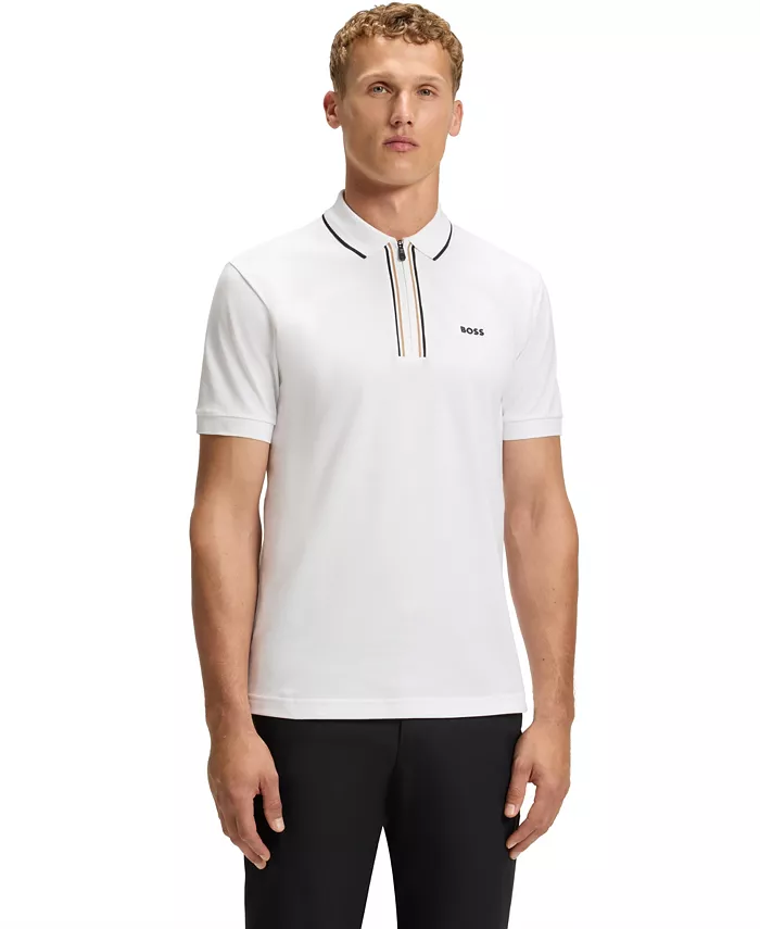 Мужская быстросохнущая эластичная хлопковая поло с облегающим кроем Hugo Boss, белый
Мужская быстросохнущая эластичная хлопковая поло с облегающим кроем Hugo Boss, белый