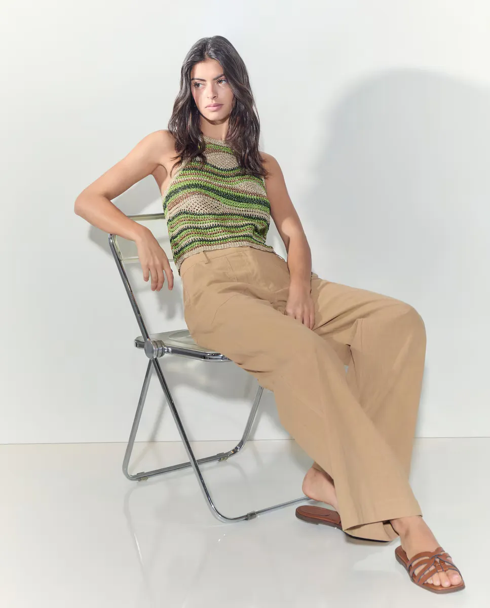 Женский полосатый топ с люрексом Tintoretto, зеленый
Женский полосатый топ с люрексом Tintoretto, зеленый