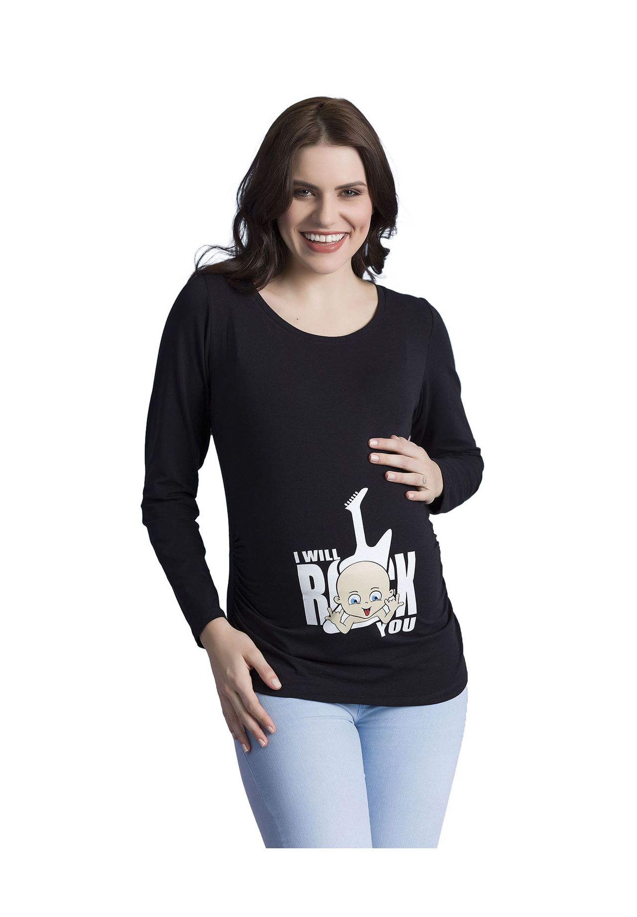 Рубашка с длинными рукавами для беременных I Will Rock You с мотивом M.M.C., черный
Рубашка с длинными рукавами для беременных I Will Rock You с мотивом M.M.C., черный