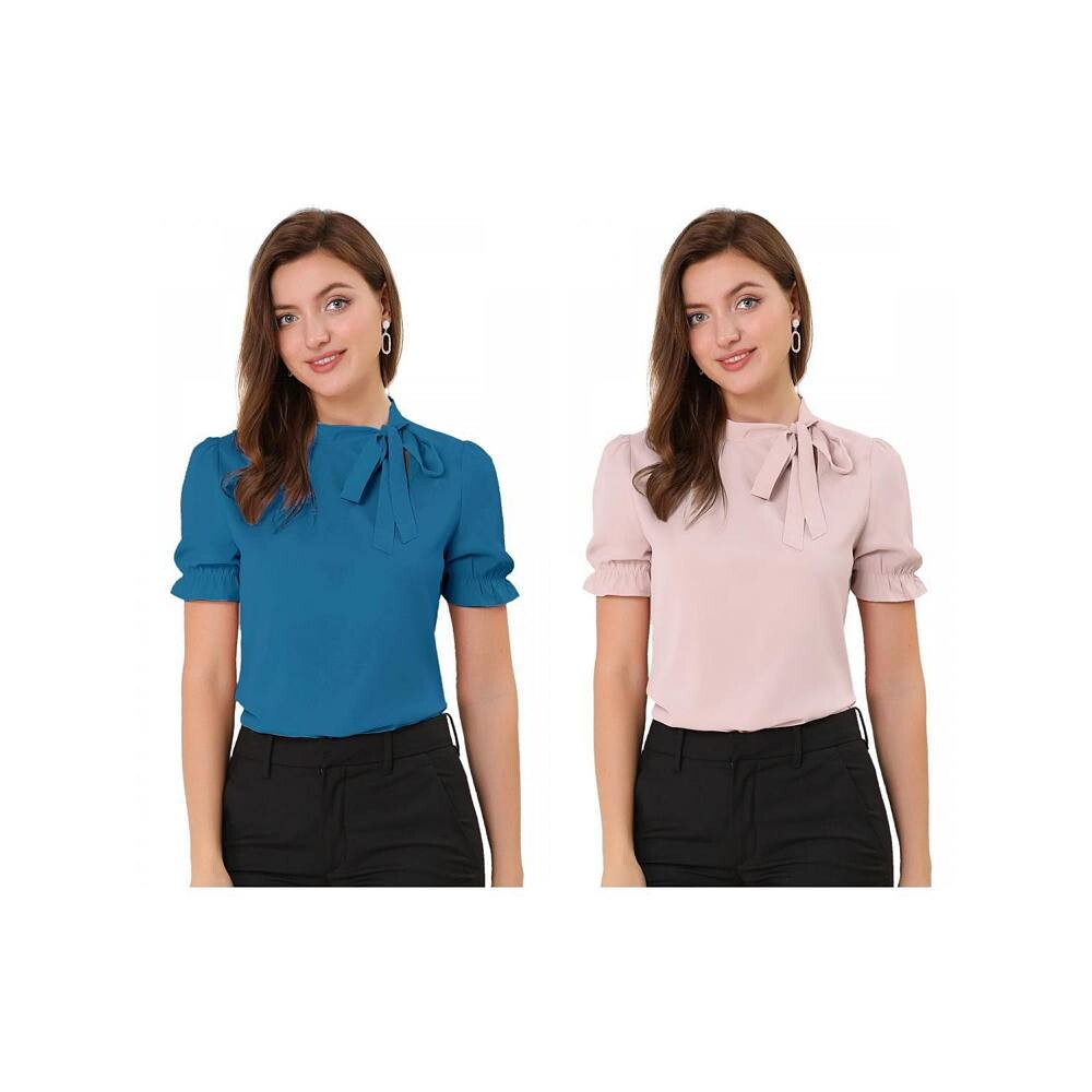2 упаковки женских топов с галстуком-бабочкой, элегантная офисная блузка с короткими рукавами ALLEGRA K, цвет Pink And Peacock Blue
2 упаковки женских топов с галстуком-бабочкой, элегантная офисная блузка с короткими рукавами ALLEGRA K, цвет Pink And Peacock Blue
