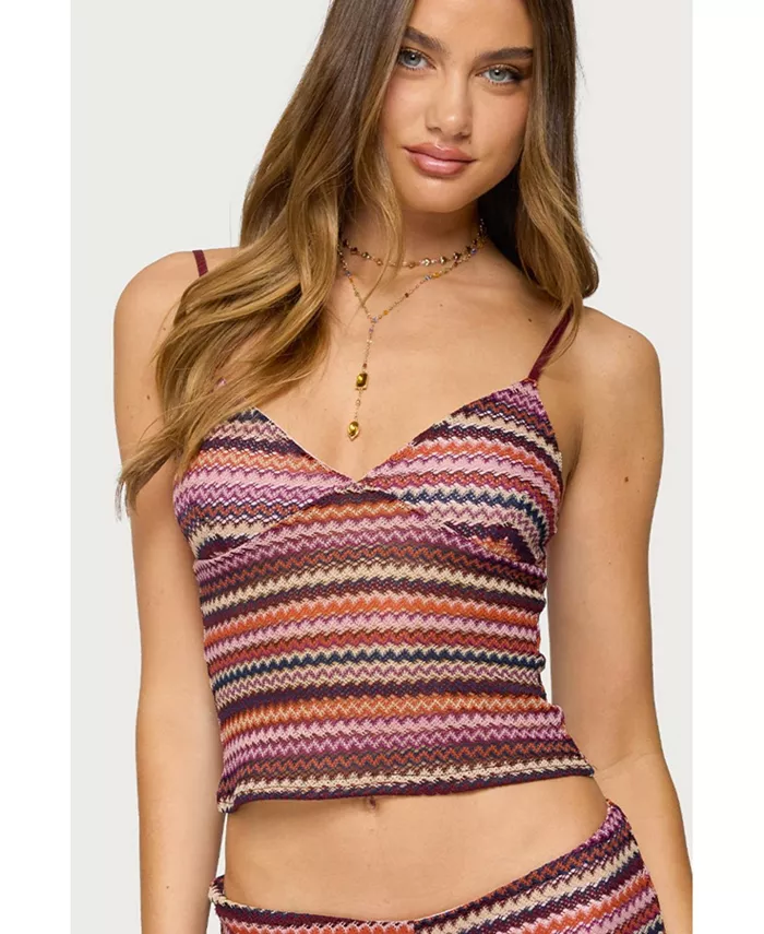 Женская майка с зигзагообразными полосками Edikted, фиолетовый
Женская майка с зигзагообразными полосками Edikted, фиолетовый