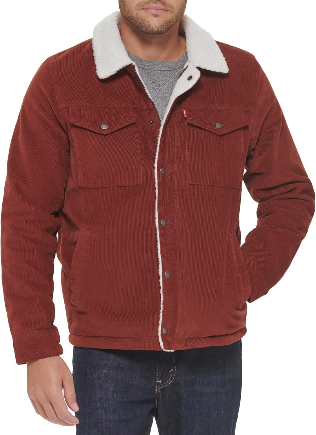 Мужская вельветовая куртка Levi's с подкладкой из шерпы (стандартные размеры, большие и высокие), Rust Corduroy
Мужская вельветовая куртка Levi's с подкладкой из шерпы (стандартные размеры, большие и высокие), Rust Corduroy