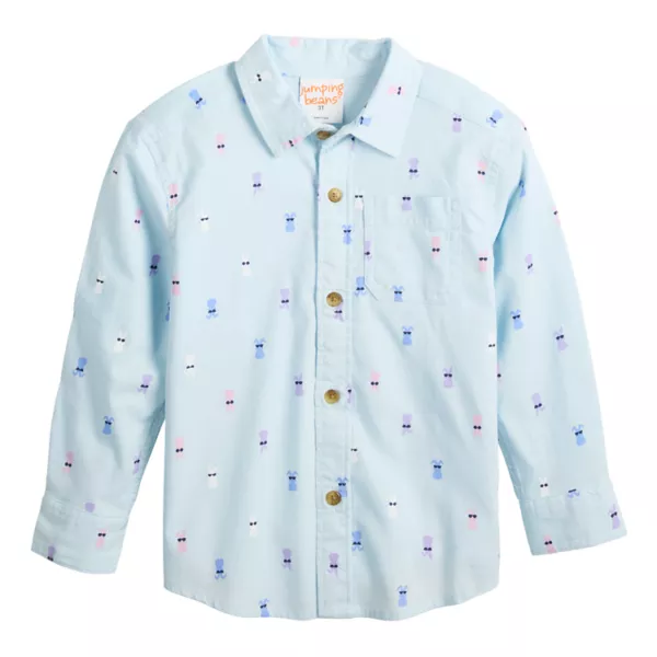 Детская рубашка с длинным рукавом на пуговицах для мальчиков Jumping Beans, цвет blue bunny print
Детская рубашка с длинным рукавом на пуговицах для мальчиков Jumping Beans, цвет blue bunny print
