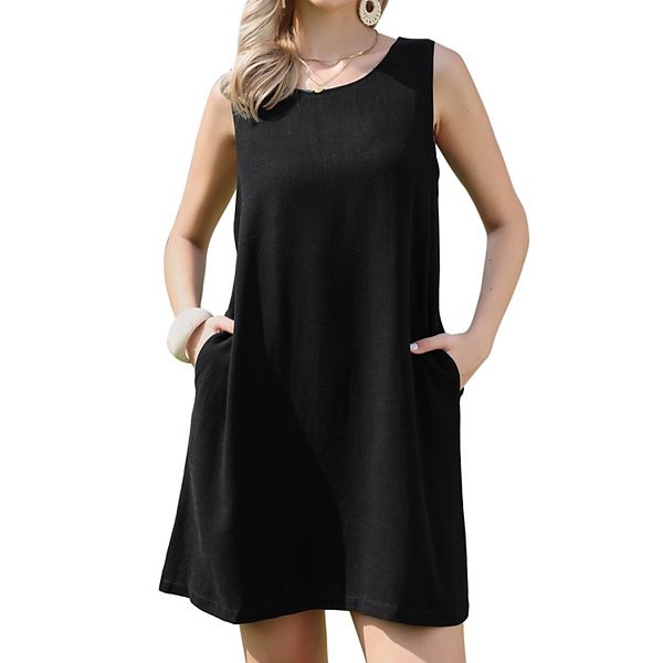 Безрукавное льняное платье для женщин с круглым вырезом и карманами Inspire Chic, Black
Безрукавное льняное платье для женщин с круглым вырезом и карманами Inspire Chic, Black
