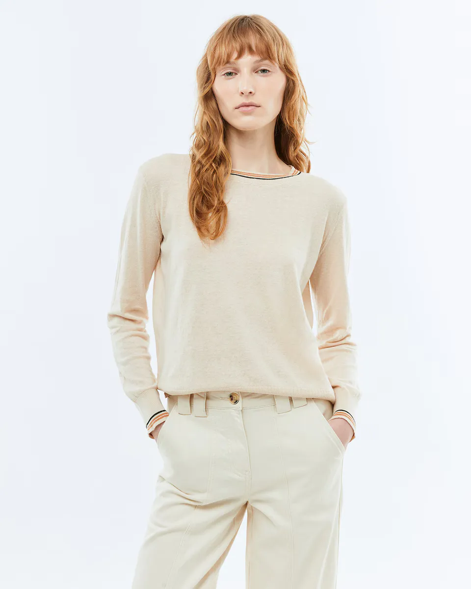 Женский джемпер с длинным рукавом и круглым вырезом Andam, бежевый
Женский джемпер с длинным рукавом и круглым вырезом Andam, бежевый