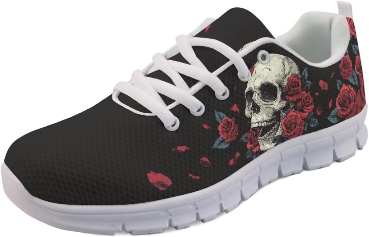 Кроссовки Forchrinse для женщин и мужчин, повседневные обувь на шнуровке, дышащие легкие теннисные кроссовки для тренировок и ходьбы, Skull Rose Print
Кроссовки Forchrinse для женщин и мужчин, повседневные обувь на шнуровке, дышащие легкие теннисные кроссовки для тренировок и ходьбы, Skull Rose Print