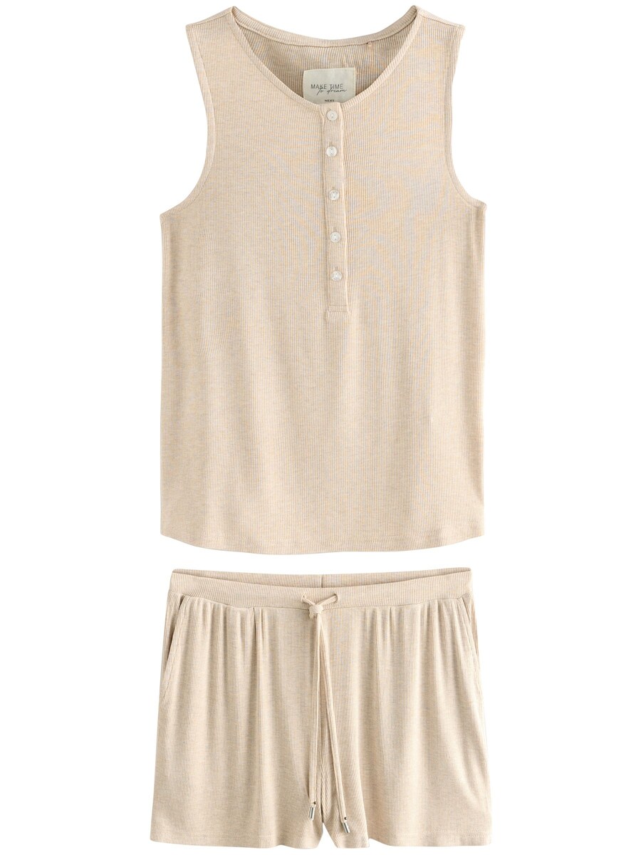 Короткий пижамный комплект Next, бежевый
Короткий пижамный комплект Next, бежевый