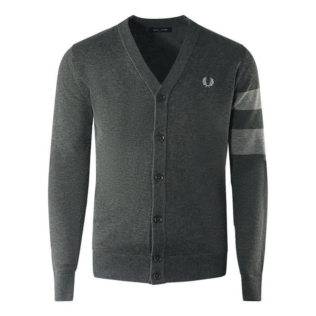Кардиган на пуговицах графитового цвета с воротником-стойкой и рукавами Fred Perry, серый
Кардиган на пуговицах графитового цвета с воротником-стойкой и рукавами Fred Perry, серый