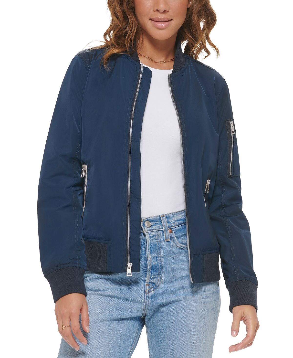 Женский легкий бомбер на молнии Levi's, темно-синий
Женский легкий бомбер на молнии Levi's, темно-синий