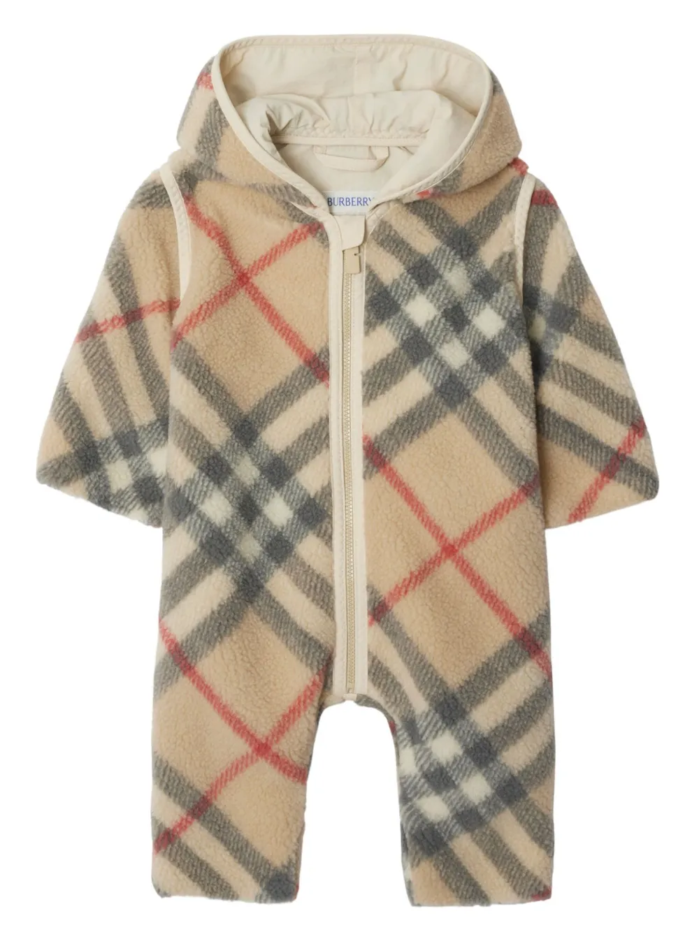 Флисовый комбинезон в клетку BURBERRY KIDS, нейтральный
Флисовый комбинезон в клетку BURBERRY KIDS, нейтральный