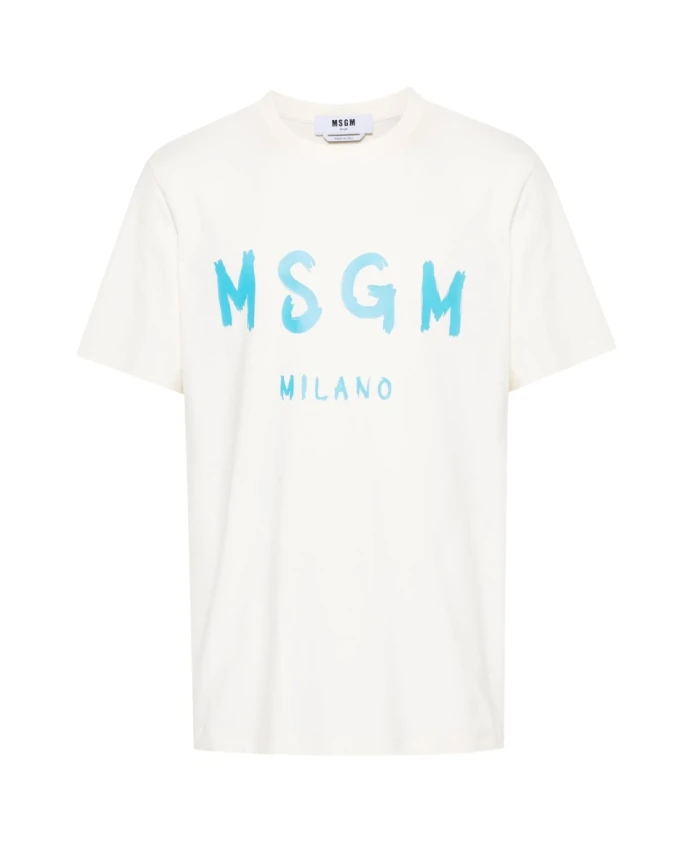 Мужская хлопковая футболка кремового цвета Msgm, белый
Мужская хлопковая футболка кремового цвета Msgm, белый