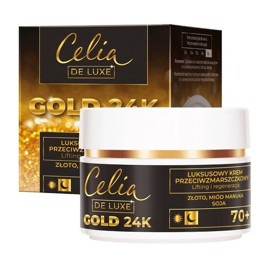 Крем для лица дневной и ночной 70+, 50 мл Celia, De Luxe Gold 24k
Крем для лица дневной и ночной 70+, 50 мл Celia, De Luxe Gold 24k