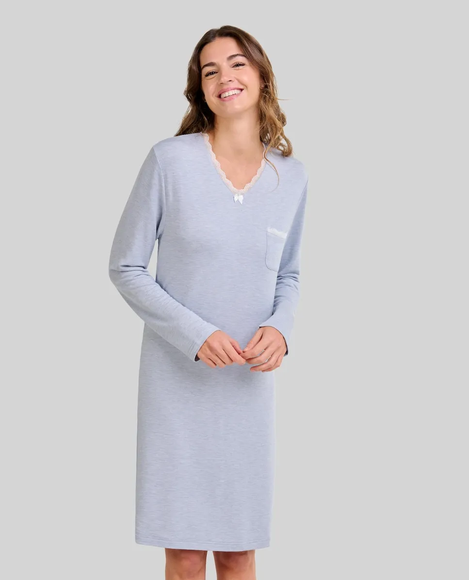 Женская ночная рубашка из вискозы с кружевом Lohe, серый
Женская ночная рубашка из вискозы с кружевом Lohe, серый