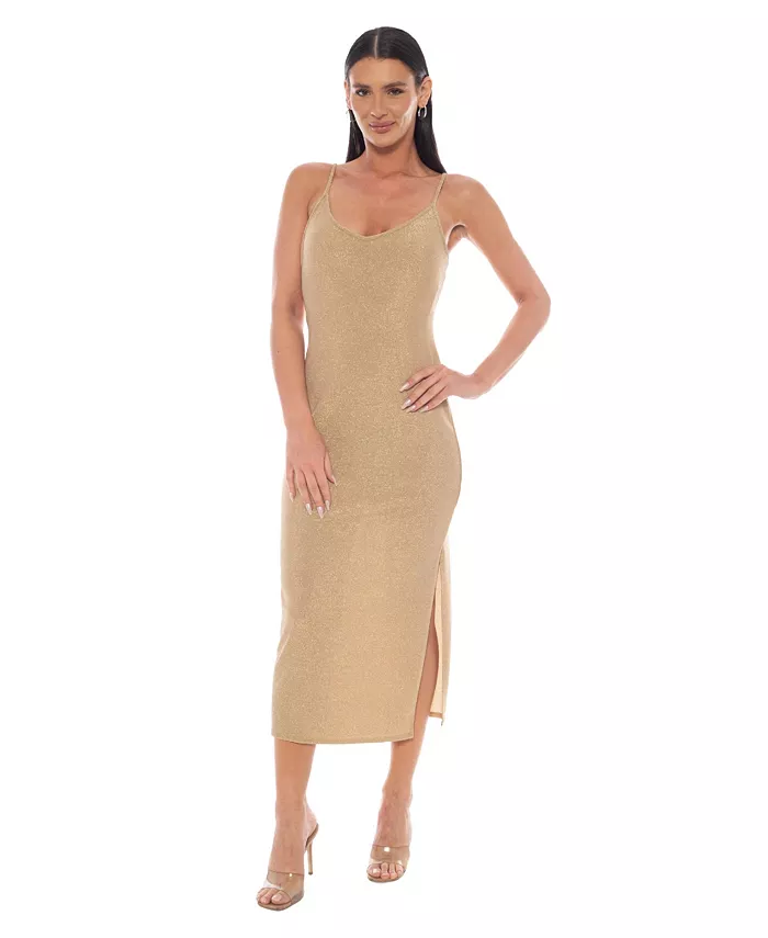 Женское металлизированное платье-макси миланского кроя Bebe, золотой
Женское металлизированное платье-макси миланского кроя Bebe, золотой