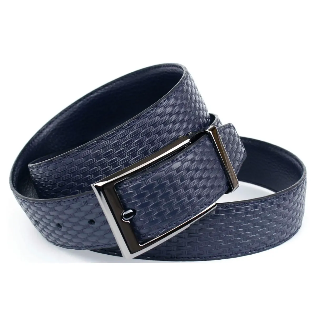 Кожаный ремень Anthoni Crown, классический двусторонний ремень с плетением с одной стороны, синий
Кожаный ремень Anthoni Crown, классический двусторонний ремень с плетением с одной стороны, синий