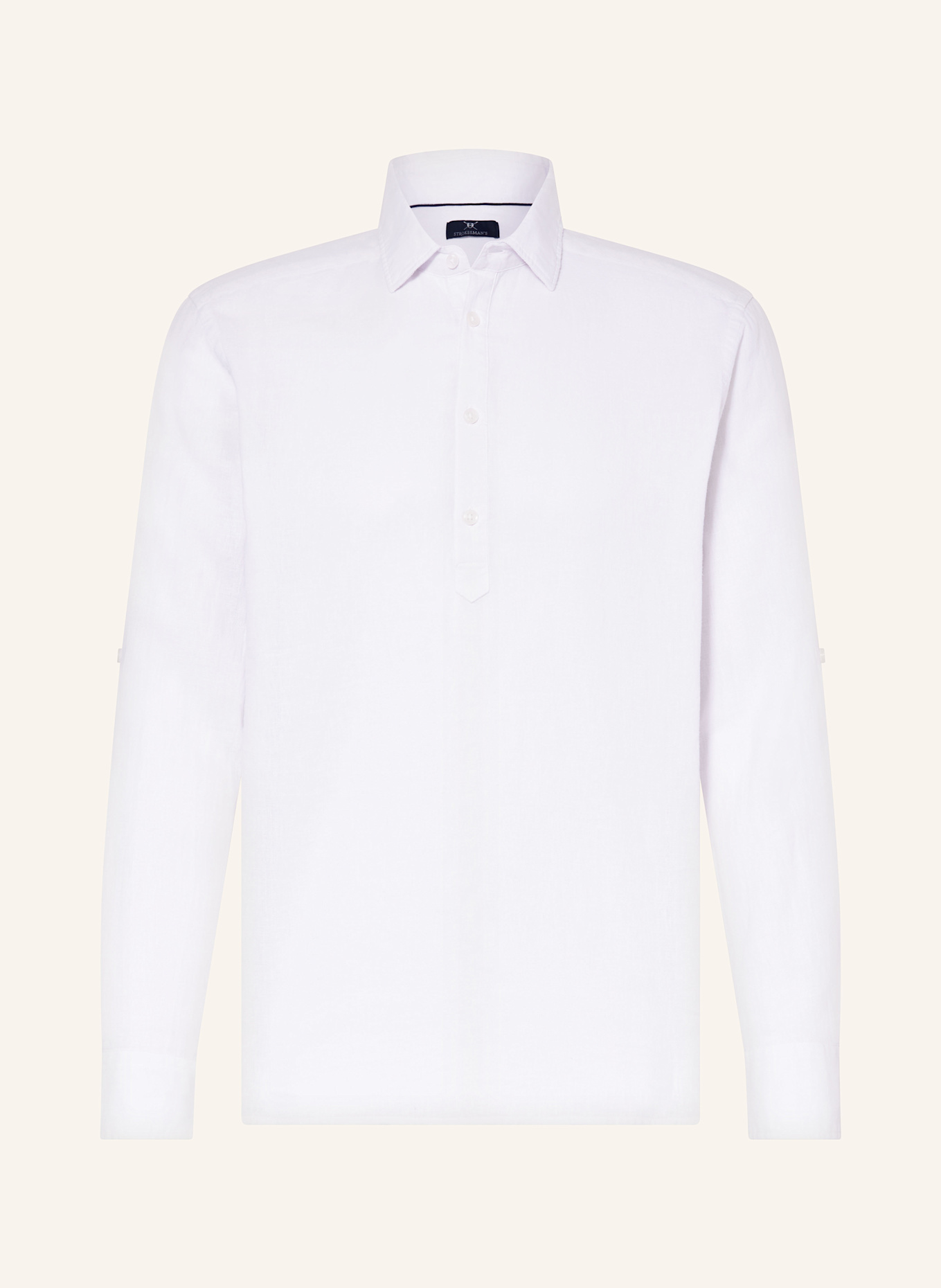 Рубашка современного кроя с льном Strokesman'S, белый 
Рубашка современного кроя с льном Strokesman'S, белый