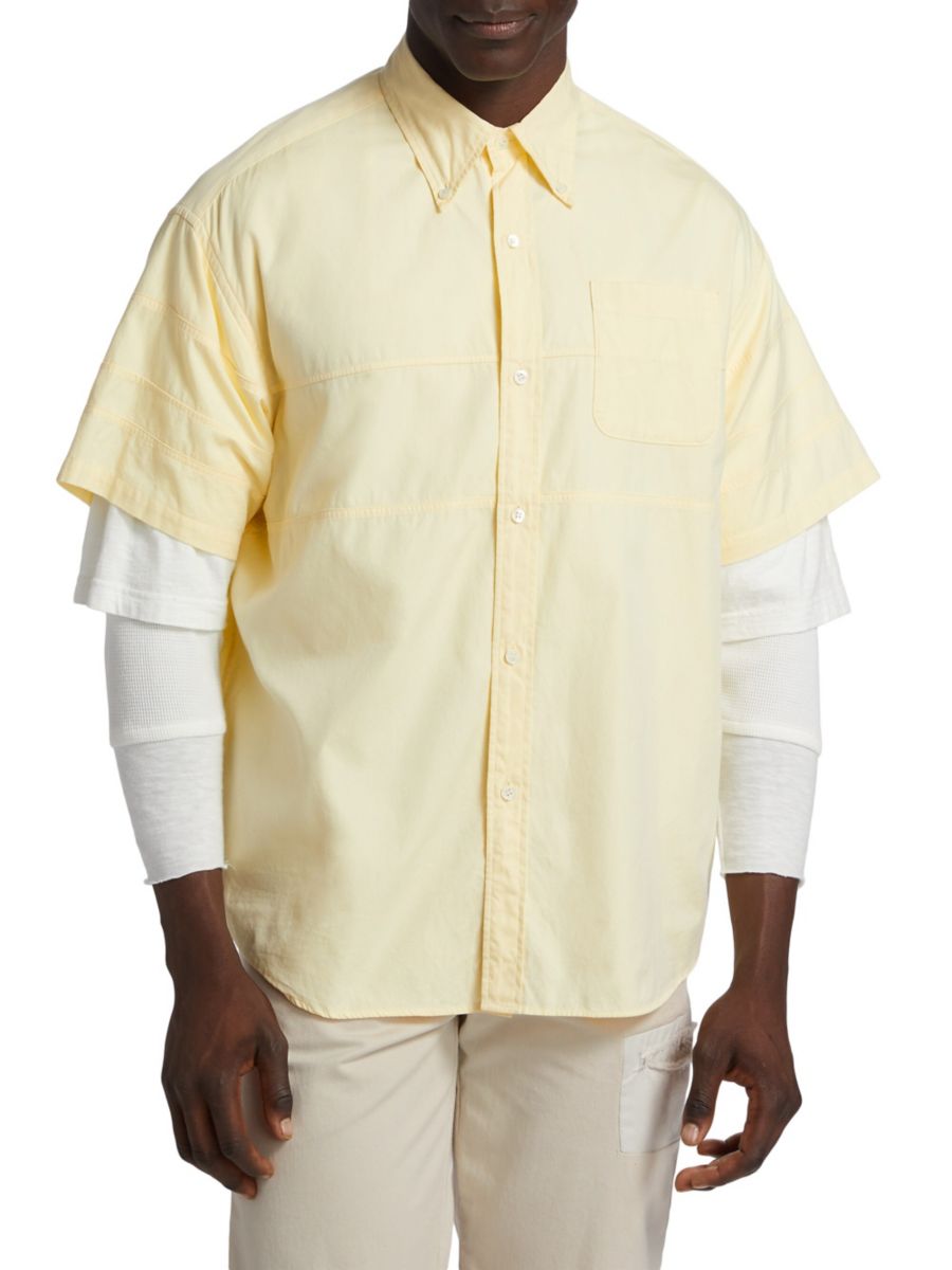 Многослойная рубашка на пуговицах Undercover, желтый
Многослойная рубашка на пуговицах Undercover, желтый
