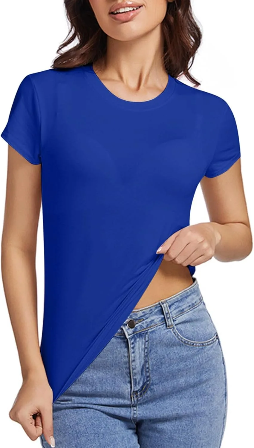 Женская футболка Basic летняя Slim Fit с коротким рукавом и круглым вырезом OSFVNOXV
Женская футболка Basic летняя Slim Fit с коротким рукавом и круглым вырезом OSFVNOXV