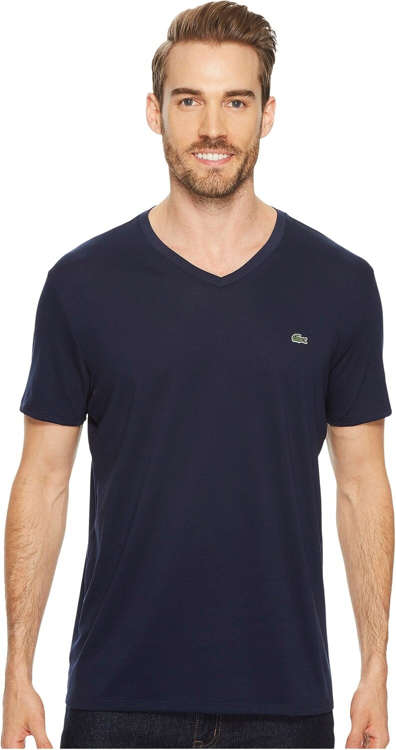 Трикотажная футболка Pima с короткими рукавами и V-образным вырезом Lacoste, темно-синий
Трикотажная футболка Pima с короткими рукавами и V-образным вырезом Lacoste, темно-синий