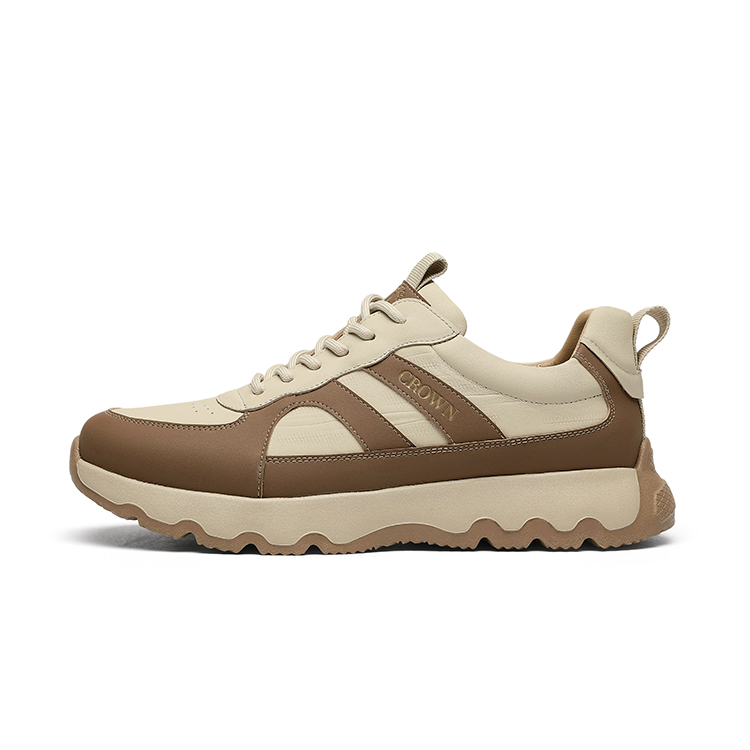 Низкие повседневные туфли мужские CROWN, Ecru/Brown 
Низкие повседневные туфли мужские CROWN, Ecru/Brown