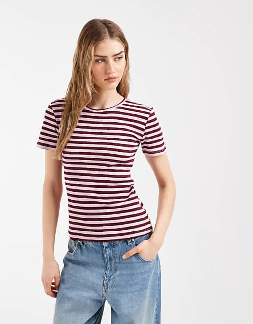 Футболка в рубчик с короткими рукавами Pieces в розово-бордовую полоску, Розовый, Футболка в рубчик с короткими рукавами Pieces в розово-бордовую полоску
Футболка в рубчик с короткими рукавами Pieces в розово-бордовую полоску, Розовый, Футболка в рубчик с короткими рукавами Pieces в розово-бордовую полоску