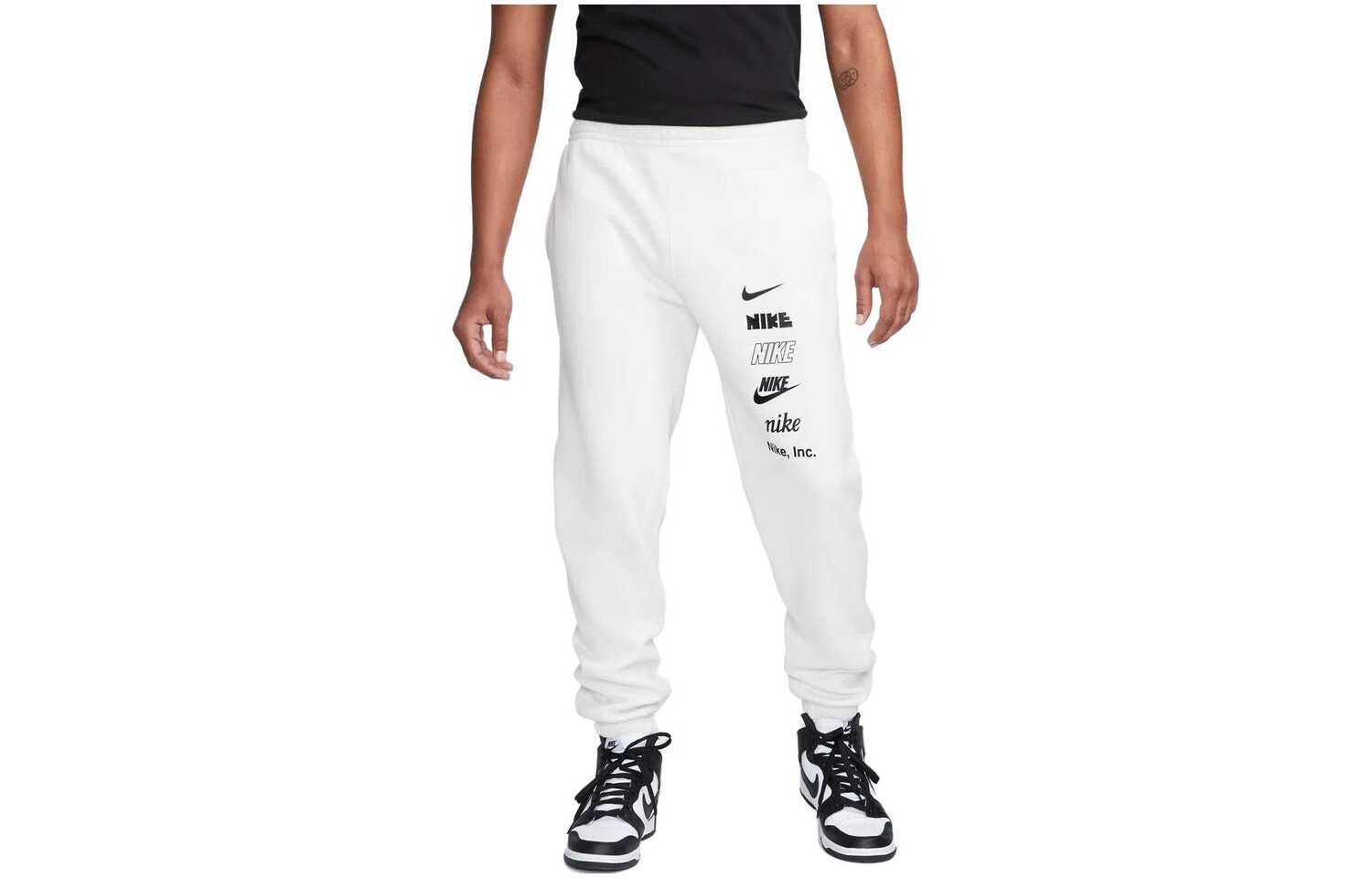 Трикотажные спортивные штаны мужские белые Nike, белый 
Трикотажные спортивные штаны мужские белые Nike, белый