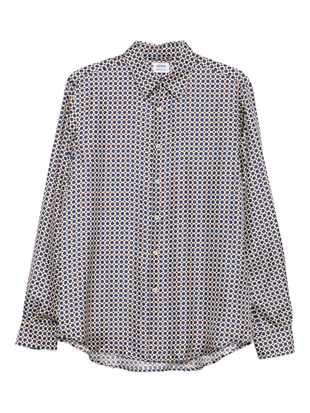 Шелковая рубашка с геометричным принтом ASPESI, синий
Шелковая рубашка с геометричным принтом ASPESI, синий