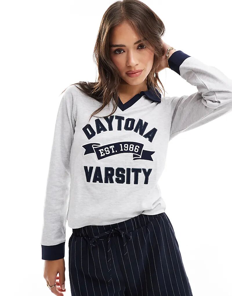 Рубашка поло с графическим принтом Cotton On Daytona Varsity серого цвета Cotton:On
Рубашка поло с графическим принтом Cotton On Daytona Varsity серого цвета Cotton:On