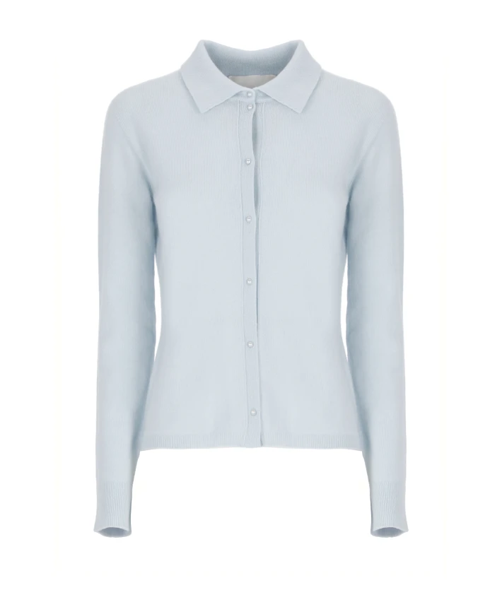 Светло-Голубой кашемировый кардиган с воротником Vanisã, синий
Светло-Голубой кашемировый кардиган с воротником Vanisã, синий