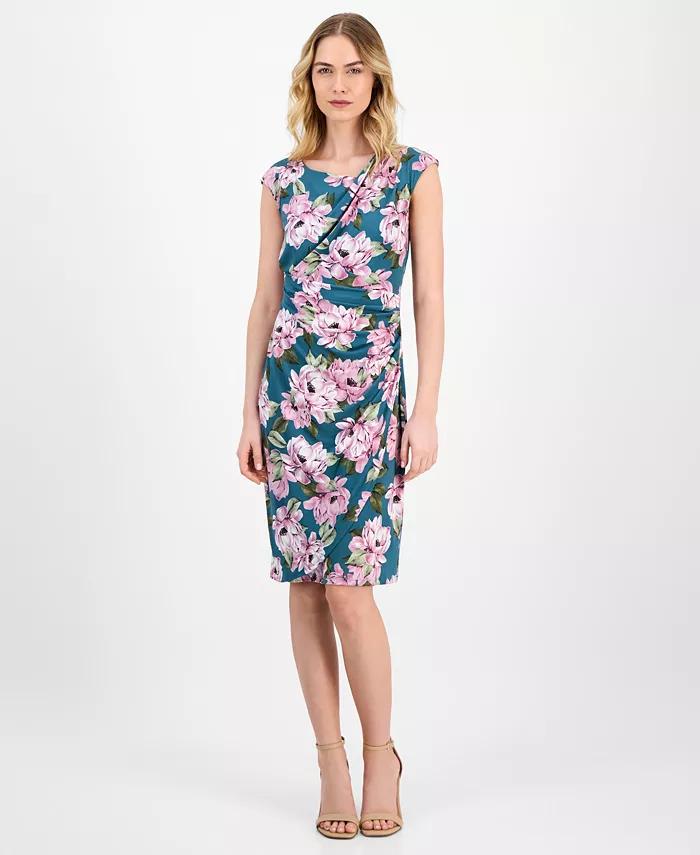 Женское платье-футляр с принтом и сборками, с рукавами-крылышками Connected, зеленый
Женское платье-футляр с принтом и сборками, с рукавами-крылышками Connected, зеленый