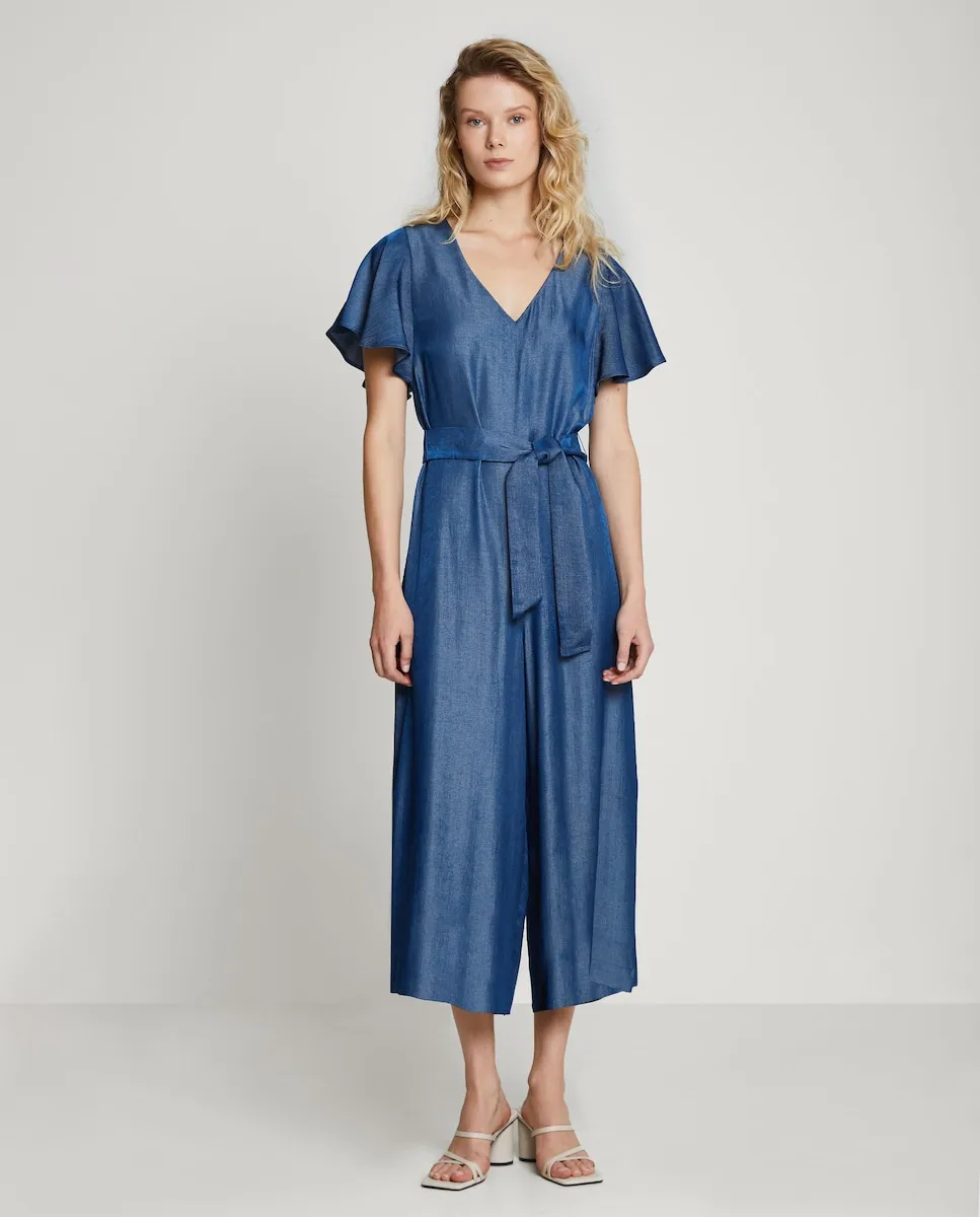 Женский комбинезон с короткими рукавами и укороченным подолом Trucco, синий
Женский комбинезон с короткими рукавами и укороченным подолом Trucco, синий