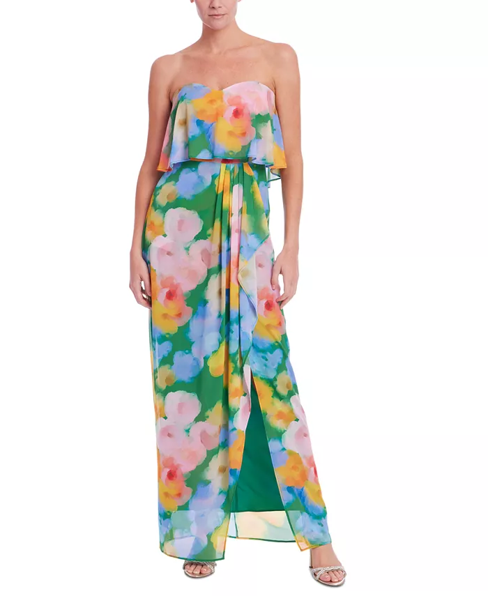 Женское принтованное платье макси без бретелек Jewel Badgley Mischka, зеленый
Женское принтованное платье макси без бретелек Jewel Badgley Mischka, зеленый