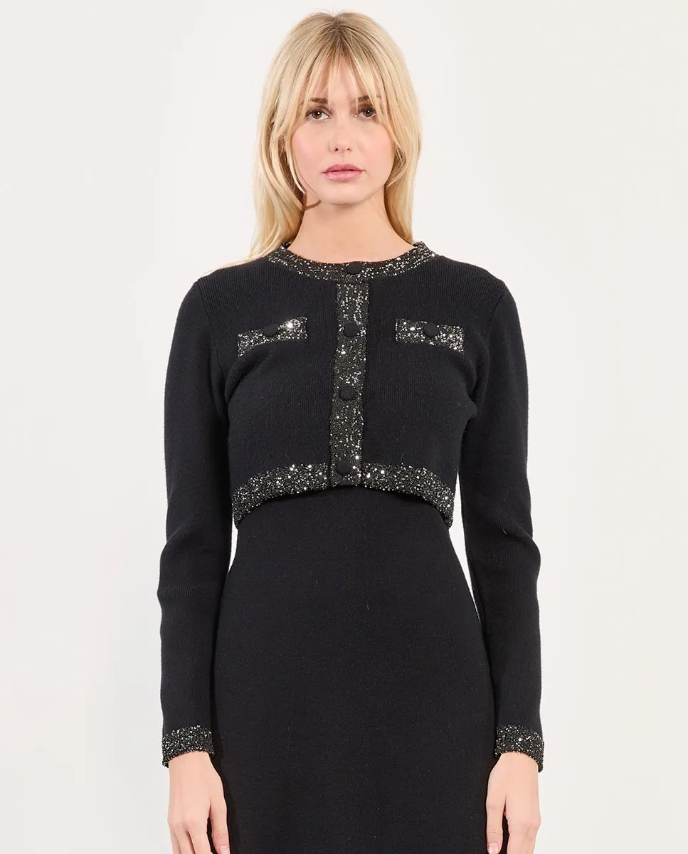 Женский короткий кардиган с блестками Lili Sidonio, черный
Женский короткий кардиган с блестками Lili Sidonio, черный