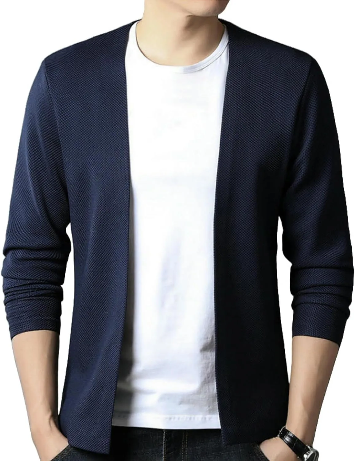 Мужской осенне-зимний простой универсальный свободный тонкий однотонный кардиган без пуговиц MUFURONG
Мужской осенне-зимний простой универсальный свободный тонкий однотонный кардиган без пуговиц MUFURONG