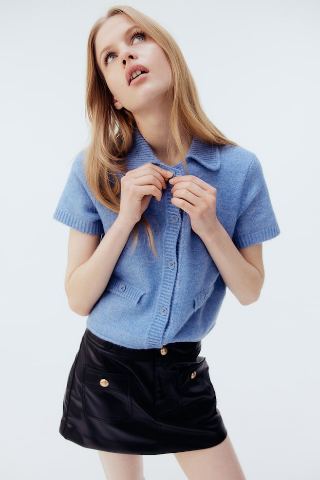 Кардиган с короткими рукавами H&M, синий
Кардиган с короткими рукавами H&M, синий