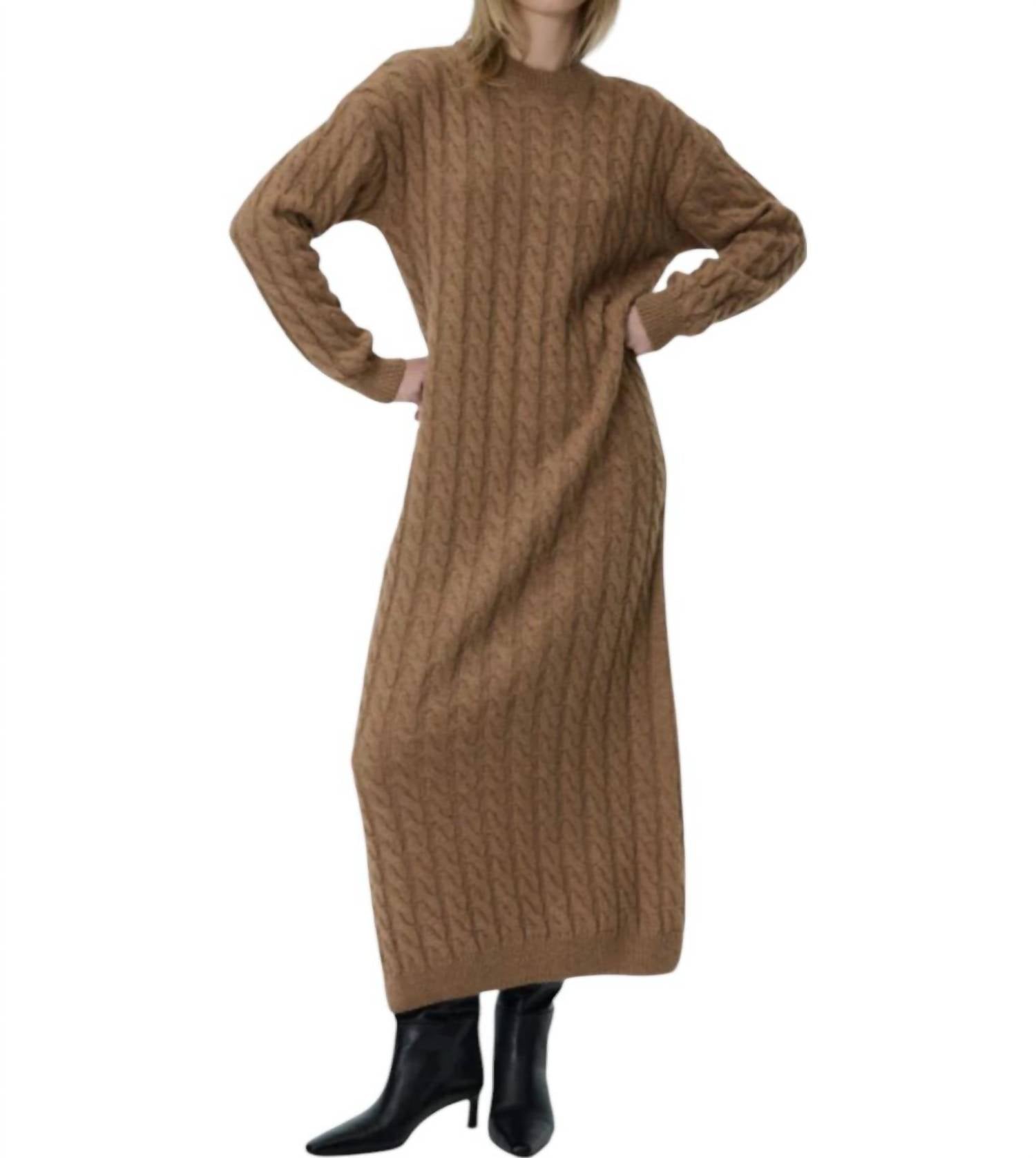 Длинное платье-свитер River Cableknit коричневого цвета The New Society
Длинное платье-свитер River Cableknit коричневого цвета The New Society