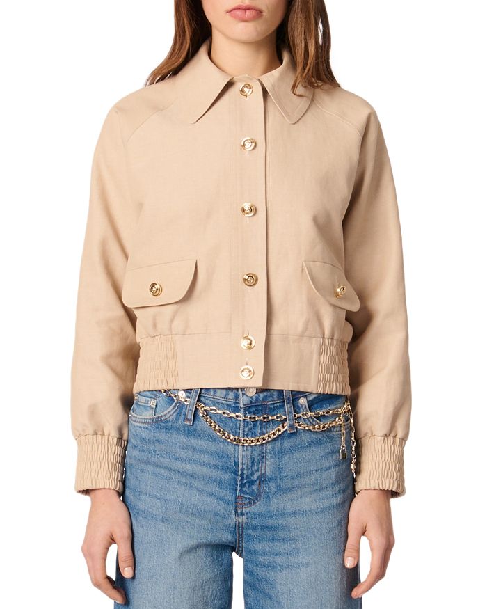 Куртка-бомбер из льна и хлопка Maje, коричневый/бежевый
Куртка-бомбер из льна и хлопка Maje, коричневый/бежевый