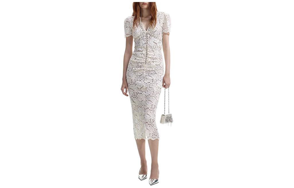 Self-Portrait Короткое платье с короткими рукавами Женское Слоновая кость Белый 
Self-Portrait Короткое платье с короткими рукавами Женское Слоновая кость Белый