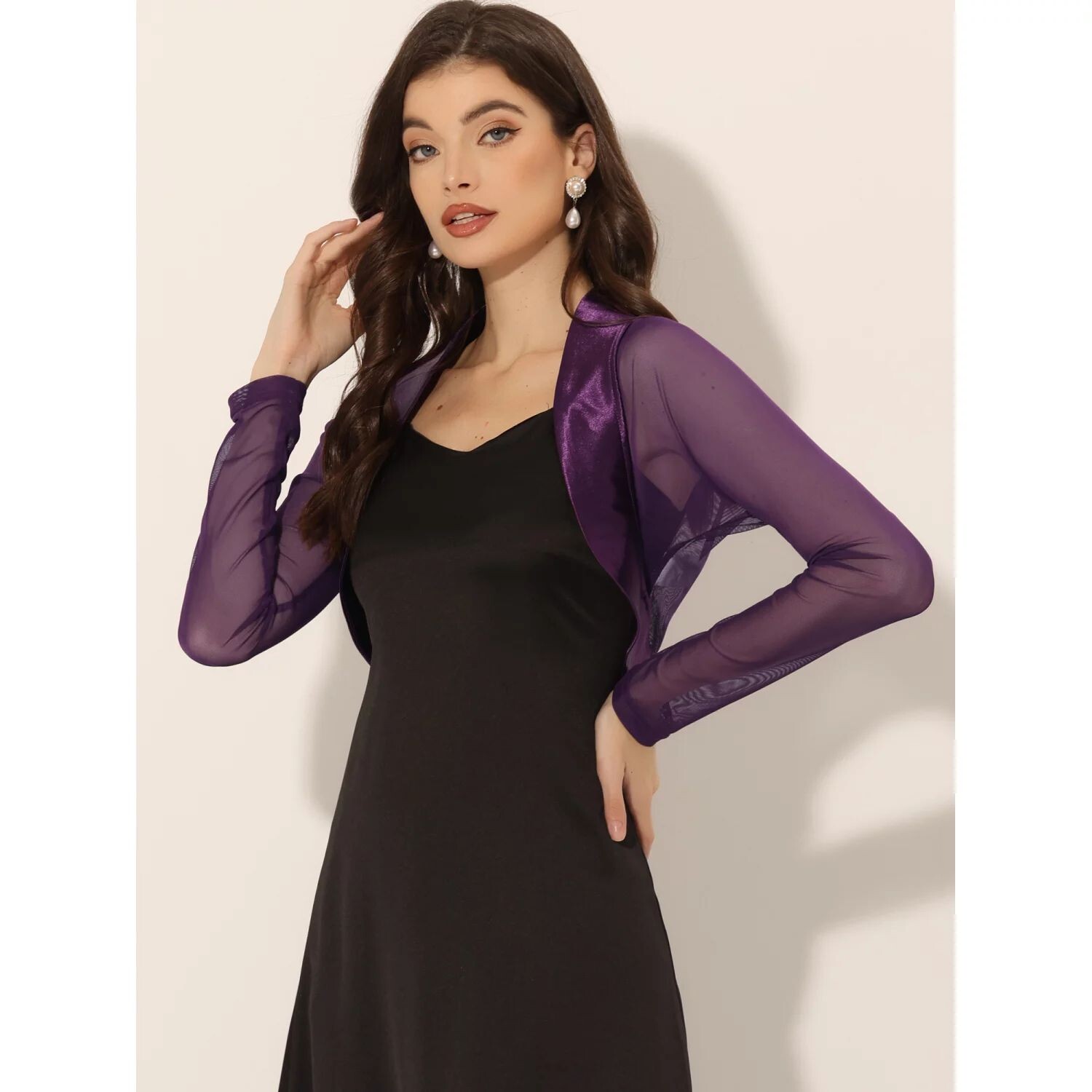 Женское элегантное болеро с открытыми плечами, однотонный укороченный кардиган ALLEGRA K, темно-синий
Женское элегантное болеро с открытыми плечами, однотонный укороченный кардиган ALLEGRA K, темно-синий