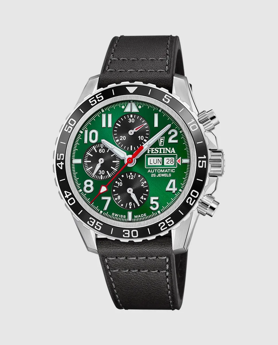 F20056/2 Швейцарские автоматические мужские часы из черной кожи Festina, черный
F20056/2 Швейцарские автоматические мужские часы из черной кожи Festina, черный