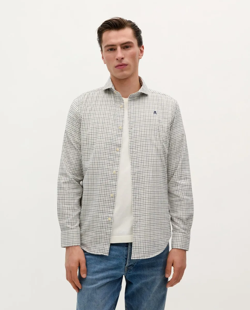 Мужская клетчатая хлопковая рубашка Scalpers, белый/черный
Мужская клетчатая хлопковая рубашка Scalpers, белый/черный