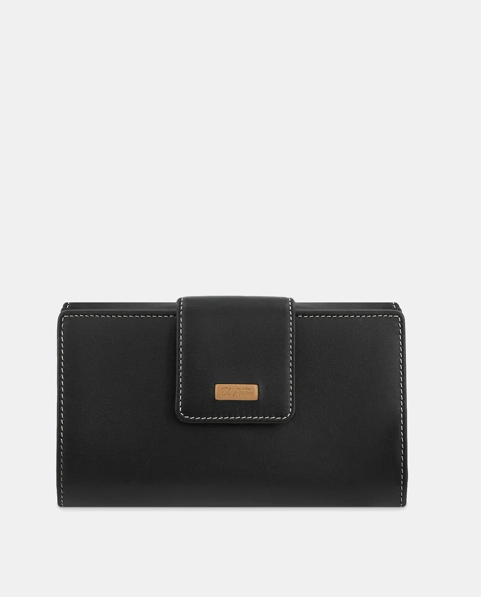 Женский кошелек из яловой кожи черного цвета El Potro
Женский кошелек из яловой кожи черного цвета El Potro