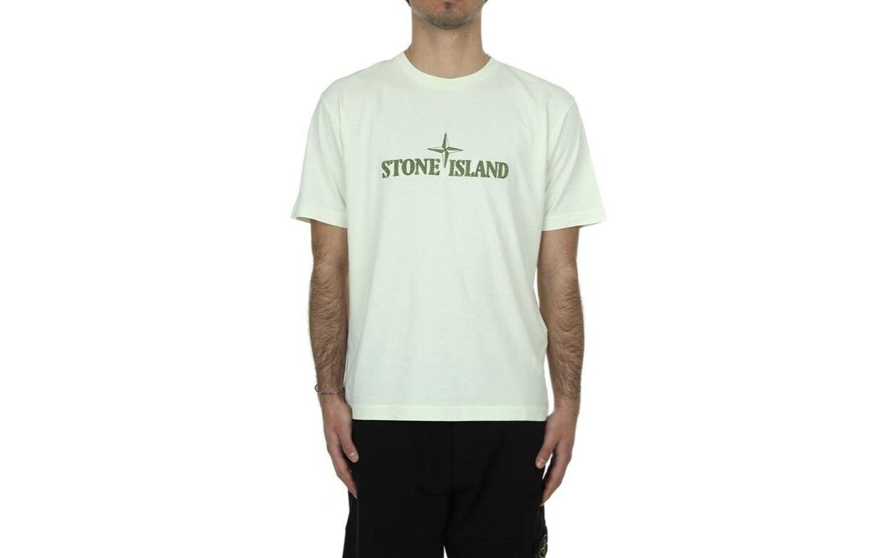 STONE ISLAND Мужская футболка, цвет Beige/Green 
STONE ISLAND Мужская футболка, цвет Beige/Green