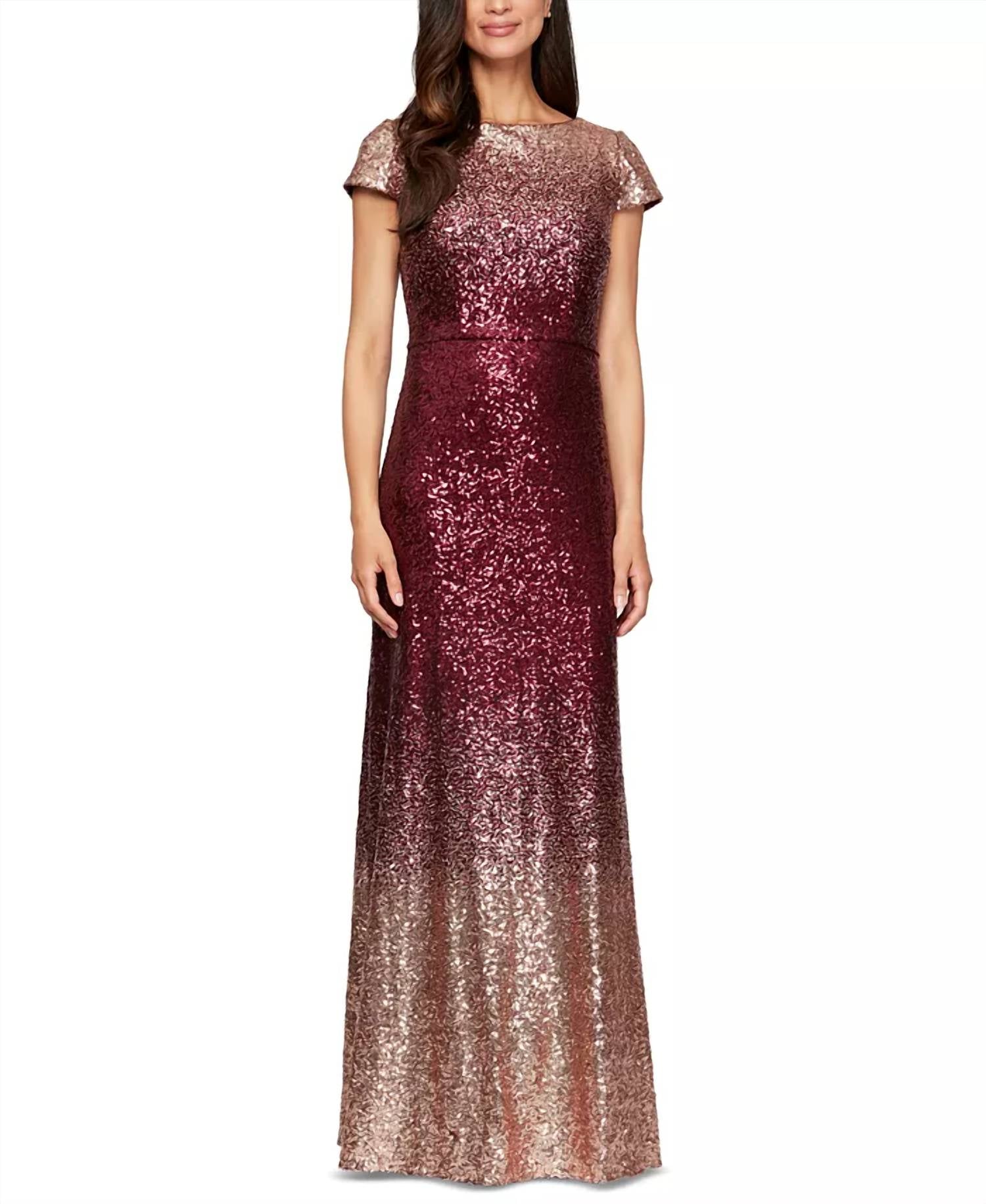 Платье с пайетками омбре в цвете розовое золото/вино Alex Evenings, Rose Gold/Wine
Платье с пайетками омбре в цвете розовое золото/вино Alex Evenings, Rose Gold/Wine