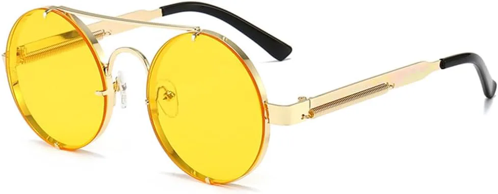 Металлические круглые солнцезащитные очки в стиле стимпанк без оправы для женщин, винтажные эластичные солнцезащитные очки для мужчин LANGSER, Gold Yellow
Металлические круглые солнцезащитные очки в стиле стимпанк без оправы для женщин, винтажные эластичные солнцезащитные очки для мужчин LANGSER, Gold Yellow