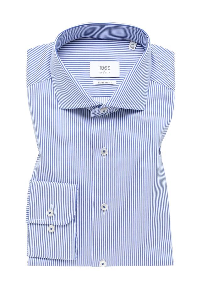 1863 by business рубашка современного кроя с длинными рукавами и воротником-стойкой Eterna, синий
1863 by business рубашка современного кроя с длинными рукавами и воротником-стойкой Eterna, синий