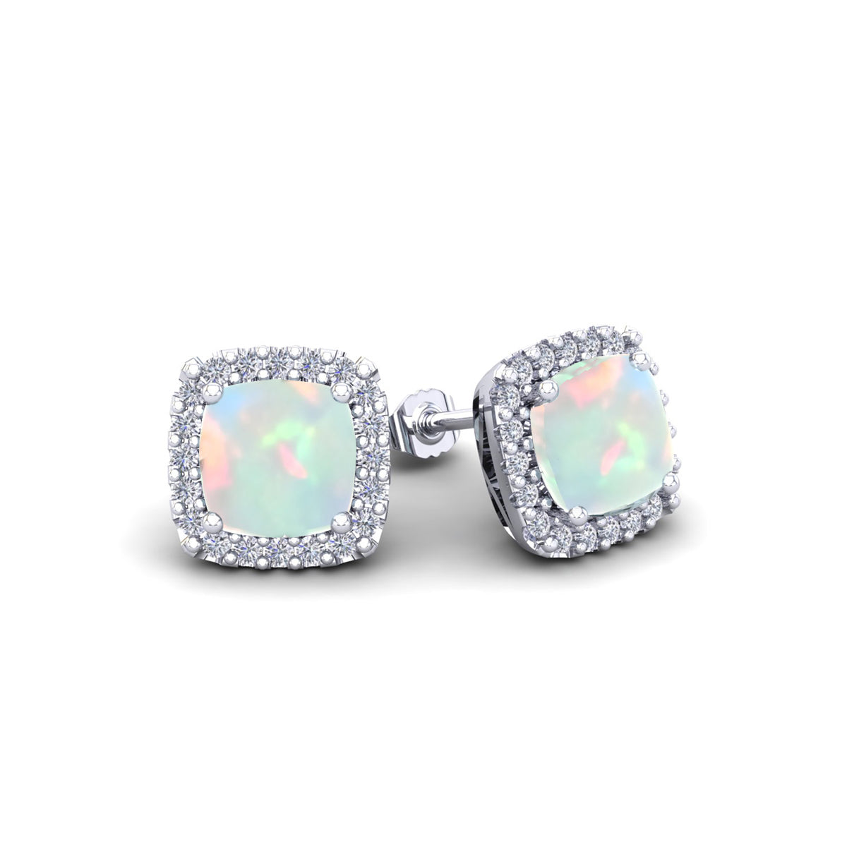 Серьги с драгоценными камнями огранки «кушон» 2 1/4 карата и бриллиантами в форме ореола из стерлингового серебра Superjeweler, Opal
Серьги с драгоценными камнями огранки «кушон» 2 1/4 карата и бриллиантами в форме ореола из стерлингового серебра Superjeweler, Opal